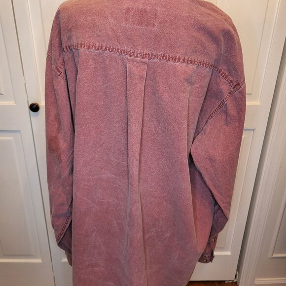 Men's Red Head Faded Burgundy Button Up Shirt XXL Western Grunge Skater Gorpcore - Picture 7 of 10